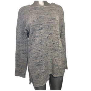 J. Jill Cotton/Wool/Cashmere Tunic Knit Sweater Pullover Jumper Heather Sz Large